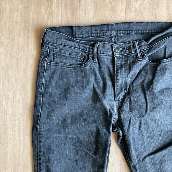 Men's Levi Jeans gray faded black 514 taper leg jeans Y2K 36x32 - Picture 5 of 16